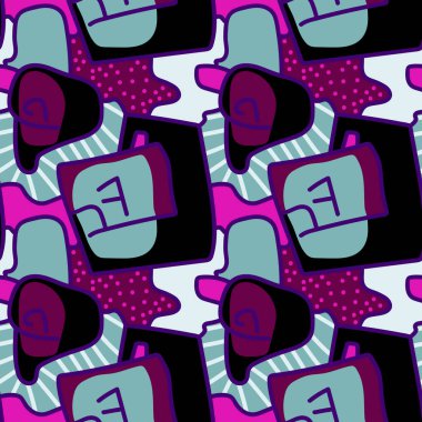 Şehirli şirin eller soyut desenler çiziyor. Kusursuz arkaplan