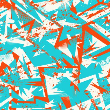 Kavisli jeometri eğri desenli soyut kentsel zemin ve sokak stilinde grunge noktaları