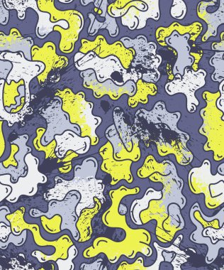 Dalgaların el çizimi şekilleriyle soyut, kusursuz kentsel desen