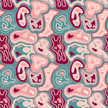 El çizimi dalga şekilleri ve çizgileriyle soyut, pürüzsüz desen