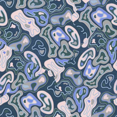 El çizimi dalga şekilleri ve çizgileriyle soyut, pürüzsüz desen