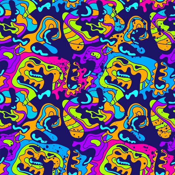 Fondo Sin Costuras Abstracto Con Patrón Impresionante Dibujado Mano Colorido — Vector de stock