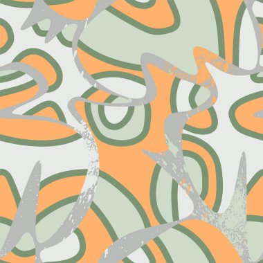 Soyut el çizimi şekilleri ve grunge noktalarıyla kusursuz şehir arkaplanı