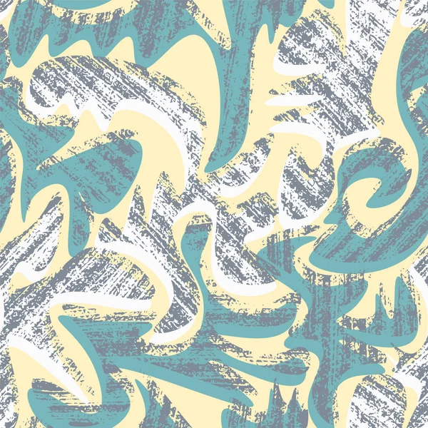  Dalgalı şekiller ve grunge noktalarıyla kusursuz soyut dekoratif desen