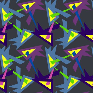  Parmak izi, doku, tekstil ve yaratıcı fikirleriniz için el çizimi eğimli geometri üçgeni elementleri ile kusursuz soyut desen