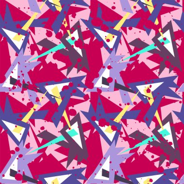  Parmak izi, doku, tekstil ve yaratıcı fikirleriniz için el çizimi eğimli geometri üçgeni elementleri ile kusursuz soyut desen