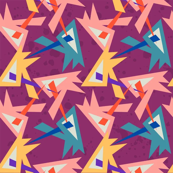  Parmak izi, doku, tekstil ve yaratıcı fikirleriniz için el çizimi eğimli geometri üçgeni elementleri ile kusursuz soyut desen