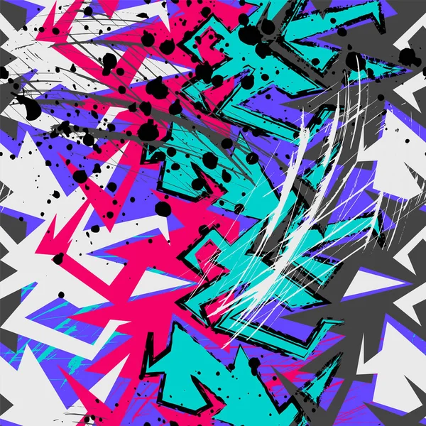 Patrón Sin Costura Abstracto Vectorial Con Elementos Geometría Curvada Puntos — Vector de stock