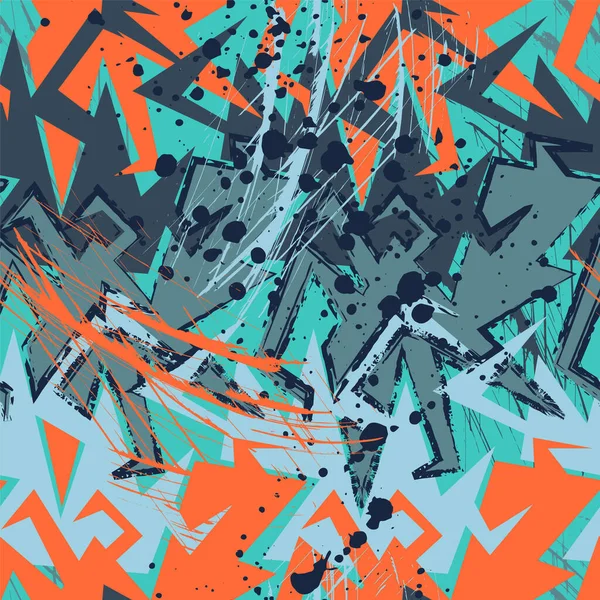 Patrón Sin Costura Abstracto Vectorial Con Elementos Geometría Curvada Puntos — Vector de stock