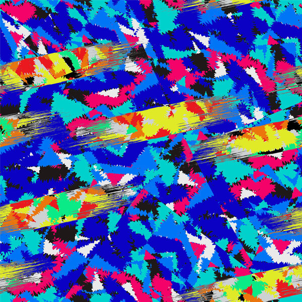  Urban seamless camouflage modern style pattern with chaotic curved shapes