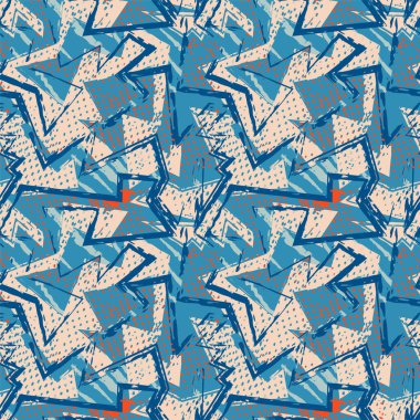  Kavisli geometri elementleri ve grunge eğri çizgileri olan kusursuz soyut kentsel desen