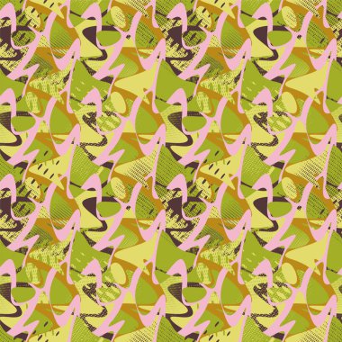 kaotik şekilleri ve dalga elementleri olan şehirli kusursuz soyut şablon