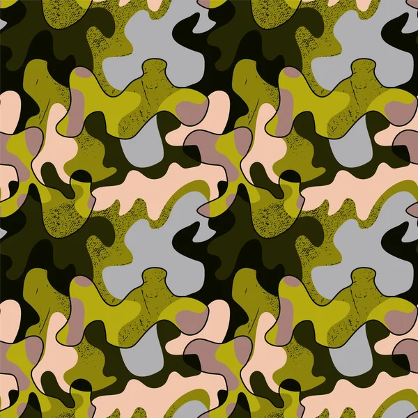 Modèle Urbain Abstrait Sans Couture Avec Des Formes Ondes Chaotiques — Image vectorielle