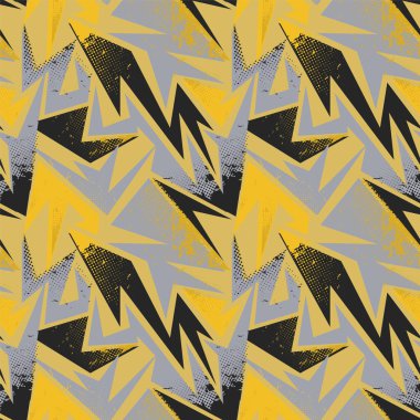  Kavisli geometri elementleri ve grunge noktalarıyla kentsel, pürüzsüz soyut desen