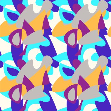 Kaotik vektör şekilleriyle benzersiz, kusursuz soyut desen