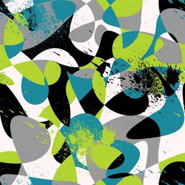 Soyut vektör renkli kaotik desenlere sahip kentsel kusursuz sanat eserleri