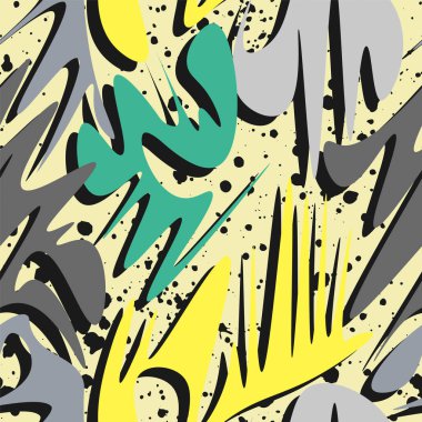 Dalga el çizimleri, geometri dalgası şekilleri ve noktaları olan soyut, kusursuz sanat eserleri.