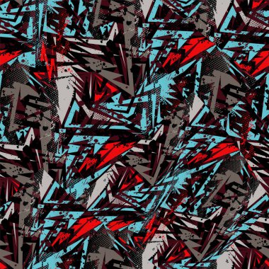  Eğri elementler ve grunge noktalarıyla kusursuz soyut kentsel desen