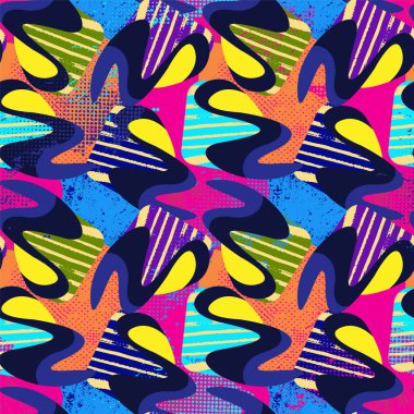  Dalga şekilli, noktalı ve grunge noktalı kentsel desenler parmak izi, tekstil, doku için