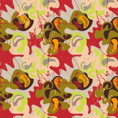  Karmaşık şekiller ve grunge noktalarıyla dekoratif, kusursuz soyut desen