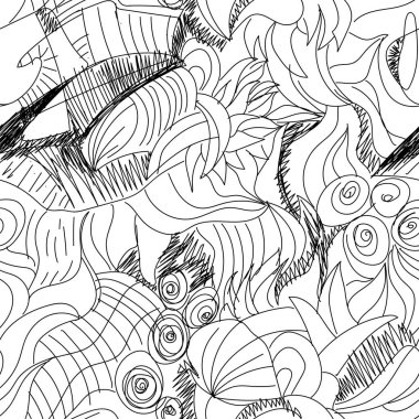  Kusursuz soyut çizimler, elle çizilmiş alışılmadık çizgiler.