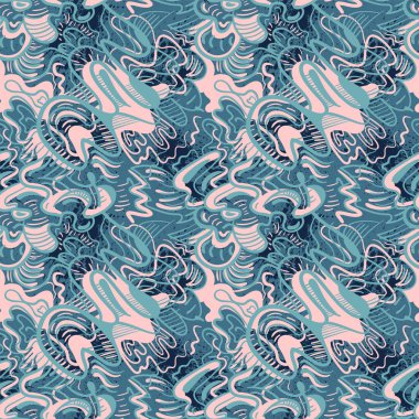 Elle çizilmiş kusursuz vektör çizimi soyut benzersiz desen