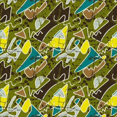  Karmaşık şekilli kusursuz vektör renkli sanat eserleri, grunge lekeleri deseni