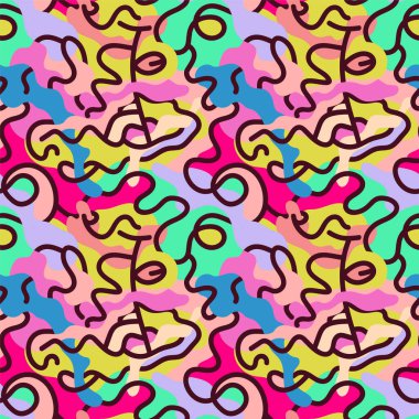 Baskı, kumaş ve doku için soyut desenler çizilmiş, renksiz, pürüzsüz bir sanat eseri.