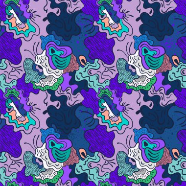  Psikedelik soyut, alışılmadık, dikişsiz desen