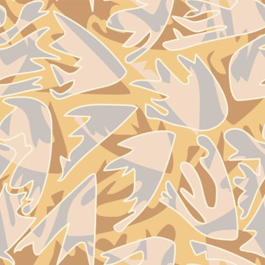 Alışılmadık yaprakları olan eşsiz, soyut, renksiz desen.