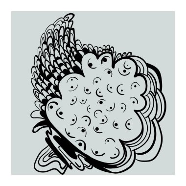  El çizimi resimli soyut sıradışı vektör çizimi