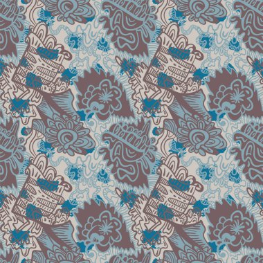 Soyut olağandışı dekoratif el çizimi kusursuz desen