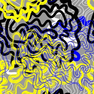  Düzensiz, soyut, kaotik çizgilere sahip alışılmadık bir artwotk.