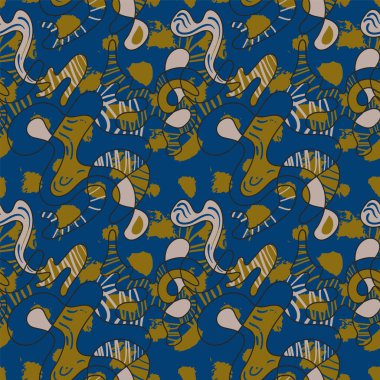 Kusursuz soyut el çizimi desen doku, tekstil, parmak izi