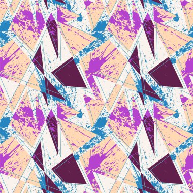  Eğimli geometri elementleri ve grunge noktalarıyla kusursuz desen