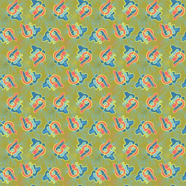  El çizimi doğa unsurları ile benzersiz, kusursuz soyut desen 