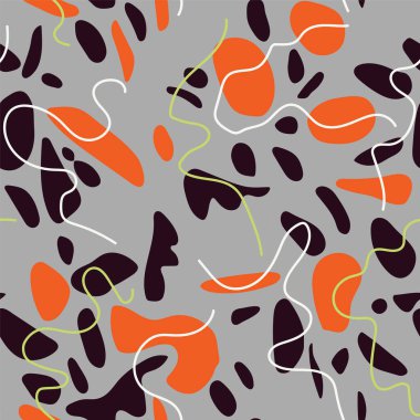  Yuvarlak şekilli ve dalga çizgileri olan kusursuz desen