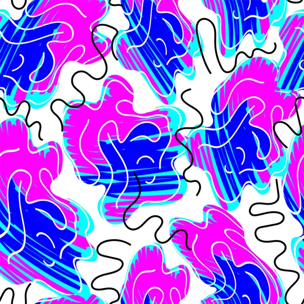 Naadloze Abstracte Hand Getekend Ongewoon Patroon — Stockvector