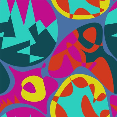 Renkli eşsiz vektör şekilleriyle kusursuz soyut desen