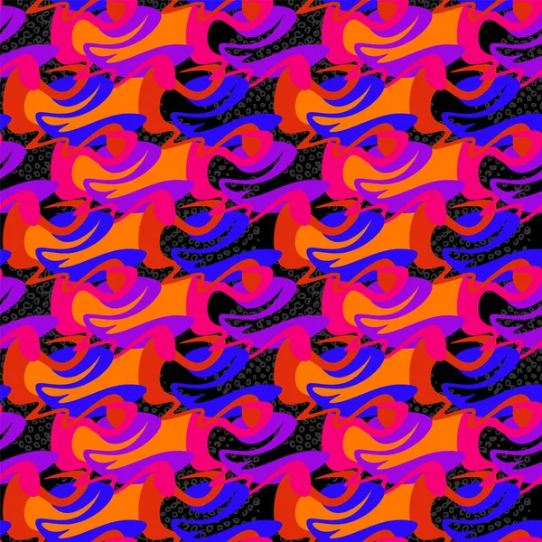 Seamless Abstract Unique Colorful Pattern Wave Shapes Cirles — Archivo Imágenes Vectoriales