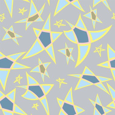  Unique abstract seamless pattern with chaotic stars