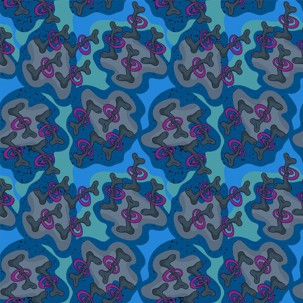  Abstract psychedelic seamless pattern with unique wave elements