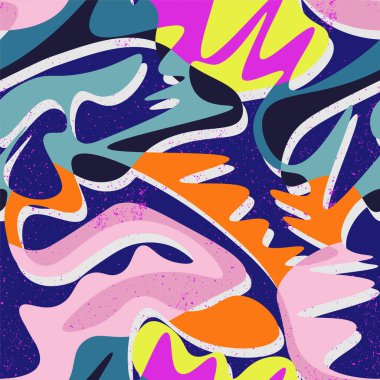  Dalgalar kaotik şekillerle kusursuz ve alışılmadık soyut desen