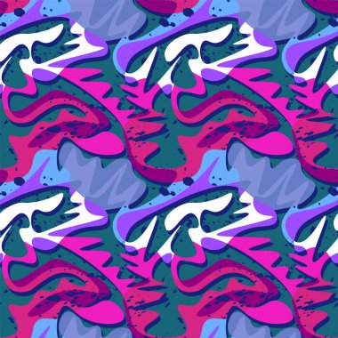  Dalgalar kaotik şekillerle kusursuz ve alışılmadık soyut desen