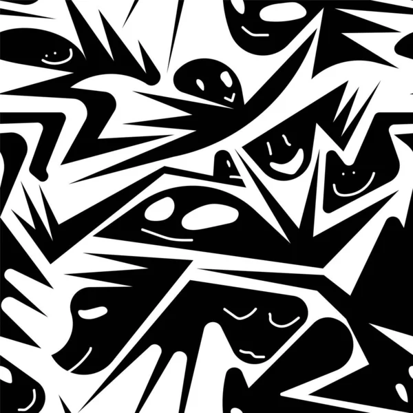 Patrón Abstracto Sin Costuras Con Elementos Geométricos Fantasmas — Vector de stock