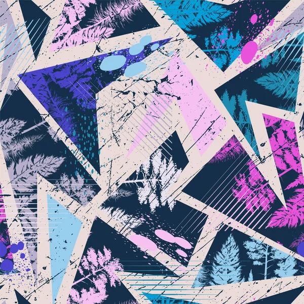 Ilustration Urbaine Abstraite Sans Couture Avec Des Éléments Géométriques Courbes — Image vectorielle