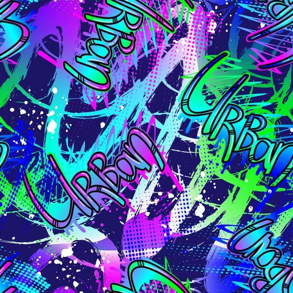  Renkli arka plan ve eğimli kentsel harf ile kusursuz soyut kentsel desen