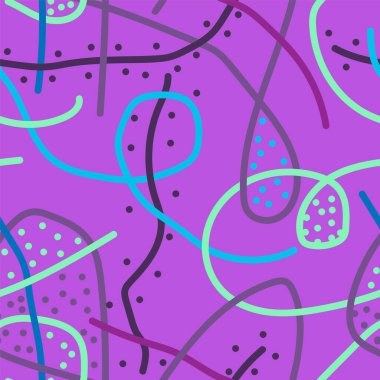  Soyut kaotik çizgiler ve noktalarla döşeme deseni