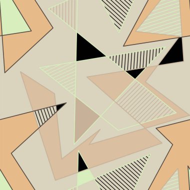  İzler, kumaş, tekstil ve doku için eğri üçgen elementleri olan kusursuz sanat eserleri