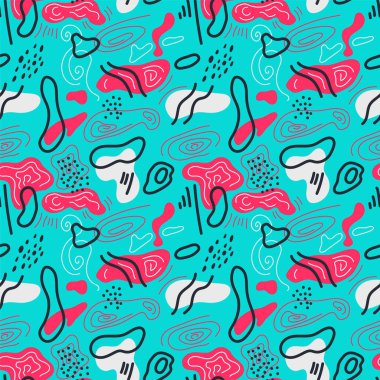  Dalga şekilleri, çizgiler ve noktalarla kusursuz basit desen.